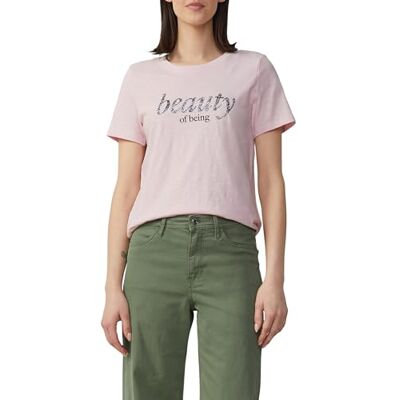 s.Oliver Casual T-shirt med skrifttryck och paljetter, Mjuk rosa, 36 s.Oliver Casual T-shirt med skrifttryck och paljetter, Mjuk rosa, 36