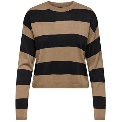 ONLY Onlderry Ls Stripe O-Neck KNT, Rostad kokosnöt, XL ONLY Onlderry Ls Stripe O-Neck KNT, Rostad kokosnöt, XL