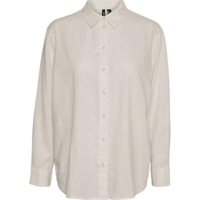 VERO MODA VMLINN LS skjorta WVN NOOS, Moonbeam, M VERO MODA VMLINN LS skjorta WVN NOOS, Moonbeam, M