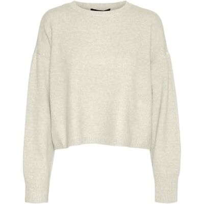 VERO MODA dam Vmdoffy Ls O-hals boxy blus Noos Ptt stickad tröja, Björk/detalj: w. Melange, XXS petite VERO MODA dam Vmdoffy Ls O-hals boxy blus Noos Ptt stickad tröja, Björk/detalj: w. Melange, XXS petite