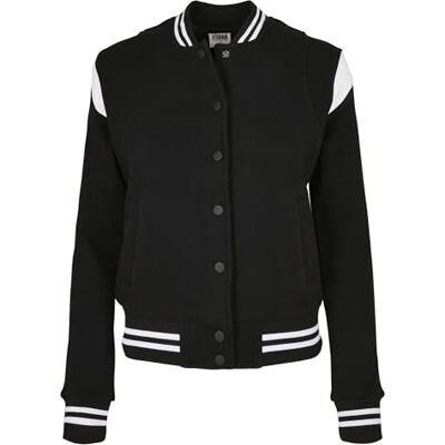 Urban Classics Damer damer organic inset college sweatjacka, jackor, svart/vit, XS Urban Classics Damer damer organic inset college sweatjacka, jackor, svart/vit, XS