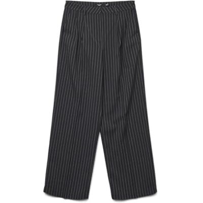 VERO MODA dam Vmrita Mw Wide Dad byxa, Fantom/ränder: snövit kritstreck, XXL / 30L VERO MODA dam Vmrita Mw Wide Dad byxa, Fantom/ränder: snövit kritstreck, XXL / 30L