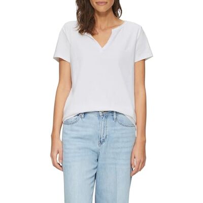 s.Oliver Casual T-shirt med flamgarnstruktur, Vit, 38 s.Oliver Casual T-shirt med flamgarnstruktur, Vit, 38