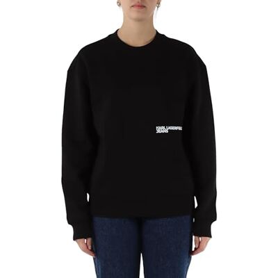 KARL LAGERFELD JEANS , Dam, Relaxed Karlism Sweat, Relaxed Fit, Svart, L KARL LAGERFELD JEANS , Dam, Relaxed Karlism Sweat, Relaxed Fit, Svart, L