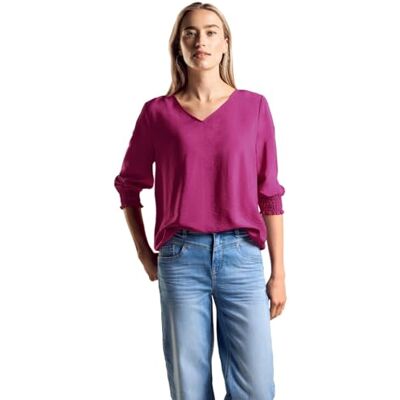 Street One blus med rökdetalj, Royal Fuchsia, 36 Street One blus med rökdetalj, Royal Fuchsia, 36