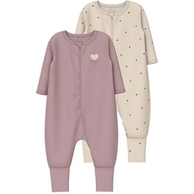 NAME IT dam Nbfnightsuit 2P dragkedja Ff Heart Noos, Sommarsand, 68 NAME IT dam Nbfnightsuit 2P dragkedja Ff Heart Noos, Sommarsand, 68