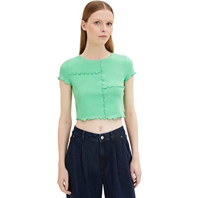 TOM TAILOR Denim Damer T-shirt 1035369, 11052 Strong Green, XXL TOM TAILOR Denim Damer T-shirt 1035369, 11052 Strong Green, XXL