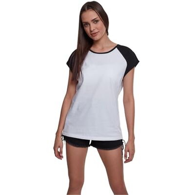 Urban Classics dam T-tröja Damer kontrast raglan te, Vit/svart, M Urban Classics dam T-tröja Damer kontrast raglan te, Vit/svart, M