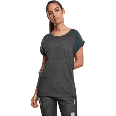 Urban Classics dam T-tröja Damer kontrast raglan te, Kol/flaskgrön, 3XL Urban Classics dam T-tröja Damer kontrast raglan te, Kol/flaskgrön, 3XL