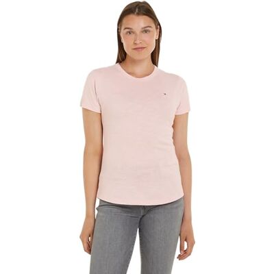 Tommy Hilfiger dam 1985 smal Slub C-Nk Ss S/S stickade toppar, rosa, M, Nyckfull rosa, M Tommy Hilfiger dam 1985 smal Slub C-Nk Ss S/S stickade toppar, rosa, M, Nyckfull rosa, M