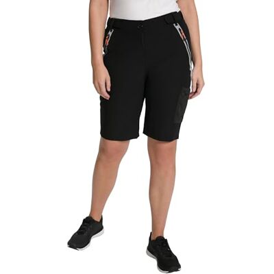 Ulla Popken Dam cykling Funktionell bermuda, nötningsbeständig, dragkedja byxor, svart, 46 Ulla Popken Dam cykling Funktionell bermuda, nötningsbeständig, dragkedja byxor, svart, 46