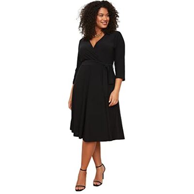 Trendyol Dam Dam Kvinna Normal A-linje Dubbelbröst Vävd Plus Size Klänning, Svart, XXL stor Trendyol Dam Dam Kvinna Normal A-linje Dubbelbröst Vävd Plus Size Klänning, Svart, XXL stor