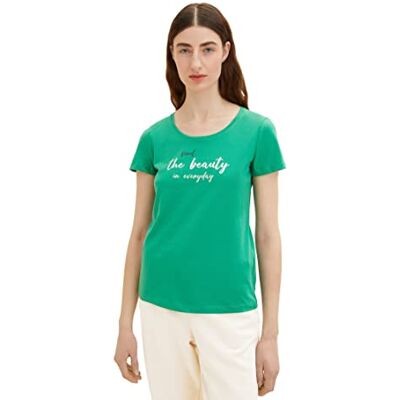 TOM TAILOR Damer T-shirt 1036193, 31032 Vivid Leaf Green, XL TOM TAILOR Damer T-shirt 1036193, 31032 Vivid Leaf Green, XL