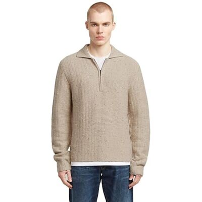 G-STAR 8719965012981 Polo Collar Halv Zip Knit, Beige (Dk Brick D26740-d754-1214), XS G-STAR 8719965012981 Polo Collar Halv Zip Knit, Beige (Dk Brick D26740-d754-1214), XS