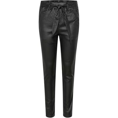 Cream Kvinnors byxor Skinny Fit High-Waisted Belted Cropped Elastic Waist, Pitch Black, 38 Cream Kvinnors byxor Skinny Fit High-Waisted Belted Cropped Elastic Waist, Pitch Black, 38
