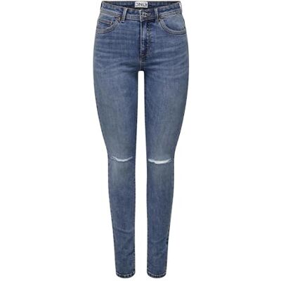 ONLY Onlwauw Knee av PIM Mid-Waist Jeans för kvinnor, Mellanblå denim, (L) W x 30L ONLY Onlwauw Knee av PIM Mid-Waist Jeans för kvinnor, Mellanblå denim, (L) W x 30L
