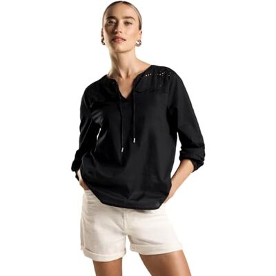 Street One blus med broderi, svart, 34 Street One blus med broderi, svart, 34