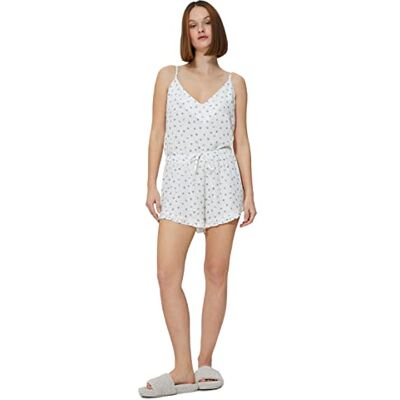 Koton kvinnor V-ringad blommig strappy pyjamas topp, Gul design (1 d5), 40 Koton kvinnor V-ringad blommig strappy pyjamas topp, Gul design (1 d5), 40