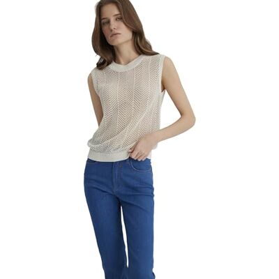 Mavi Nonsleeve Sweater Pullover, Tofu, L Dam, Tofu, L Mavi Nonsleeve Sweater Pullover, Tofu, L Dam, Tofu, L