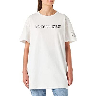 Kendall + Kylie KENDALL & KYLIE Dam K&K W Blomma Logo LONGFIT T-Shirt KKW3611629 Kortärmad, vit, M Kendall + Kylie KENDALL & KYLIE Dam K&K W Blomma Logo LONGFIT T-Shirt KKW3611629 Kortärmad, vit, M