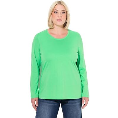 Ulla Popken damer stora storlekar, plus size skjorta, smal, rund hals, långärmad, Mintgrön, 46-48 Ulla Popken damer stora storlekar, plus size skjorta, smal, rund hals, långärmad, Mintgrön, 46-48
