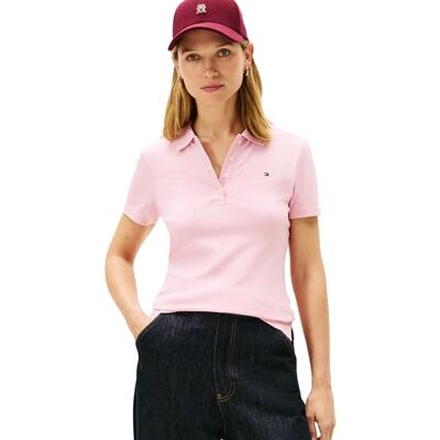 Tommy Hilfiger dam 1985 Slim Pique Polo SS WW0WW43225 S/S Polo, rosa (Bonita Pink), 3XL, Rosa (Bonita rosa), 3XL Tommy Hilfiger dam 1985 Slim Pique Polo SS WW0WW43225 S/S Polo, rosa (Bonita Pink), 3XL, Rosa (Bonita rosa), 3XL