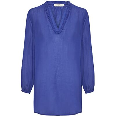 Cream dam Women's Blush Tunic Longline V-ringad Frill detaljer långa ärmar Tunic tröja Cream dam Women's Blush Tunic Longline V-ringad Frill detaljer långa ärmar Tunic tröja