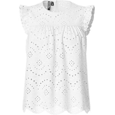 PIECES Pcvilde Sl Top Noos, Ljus vit, S PIECES Pcvilde Sl Top Noos, Ljus vit, S