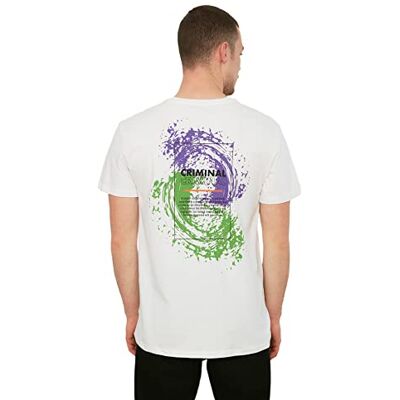 Trendyol Herr vit manlig regelbunden passform 100% bomull kortärmad t-shirt vit, liten Trendyol Herr vit manlig regelbunden passform 100% bomull kortärmad t-shirt vit, liten