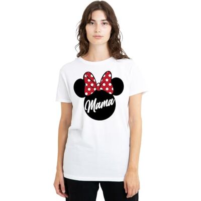 Minnie dam Mouse Mother's Day Mama In Ears Ladies T Shirt, White T-tröja Minnie dam Mouse Mother's Day Mama In Ears Ladies T Shirt, White T-tröja