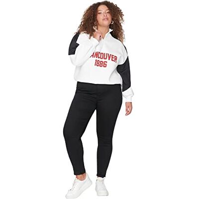 Trendyol Kvinnor hög midja skinny fit plus size jeans, Svart, 72/Plus Trendyol Kvinnor hög midja skinny fit plus size jeans, Svart, 72/Plus