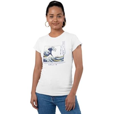 cotton division T-shirt dam, Vitt och blått, XXL cotton division T-shirt dam, Vitt och blått, XXL