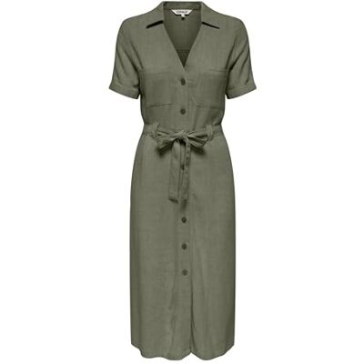 ONLY Onlsiesta SS Linne Bl Shirt Klänning Pnt Dam, Grön Deep Lichen Green, M ONLY Onlsiesta SS Linne Bl Shirt Klänning Pnt Dam, Grön Deep Lichen Green, M