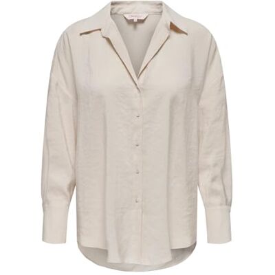 ONLY Onlzazima L/S lös skjorta WVN, Antik vit, L ONLY Onlzazima L/S lös skjorta WVN, Antik vit, L