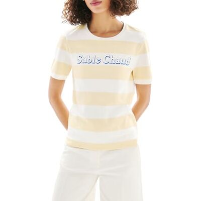 Caroll T-shirt med rund hals, Fransk vanilj, XS Caroll T-shirt med rund hals, Fransk vanilj, XS