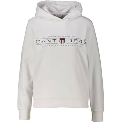 GANT REG Shield Hoodie, Vit, XL GANT REG Shield Hoodie, Vit, XL