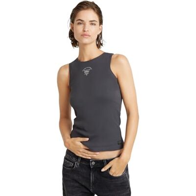 G-STAR RAW Racerback ribbad smal tank top wmn, Blå (Petrol D24645-5268-860), XXS G-STAR RAW Racerback ribbad smal tank top wmn, Blå (Petrol D24645-5268-860), XXS