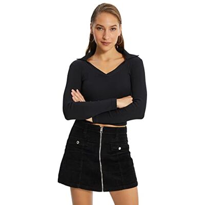 Trendyol Dam figursydd figursydd polokrage stickad blus skjorta, svart, XS, Svart, XS Trendyol Dam figursydd figursydd polokrage stickad blus skjorta, svart, XS, Svart, XS