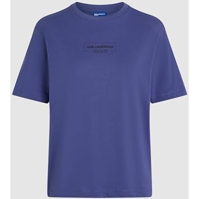 KARL LAGERFELD JEANS , Dam, Vanlig Kortärm Outline Logo T-Shirt, Vanlig Fit, Blå, M KARL LAGERFELD JEANS , Dam, Vanlig Kortärm Outline Logo T-Shirt, Vanlig Fit, Blå, M