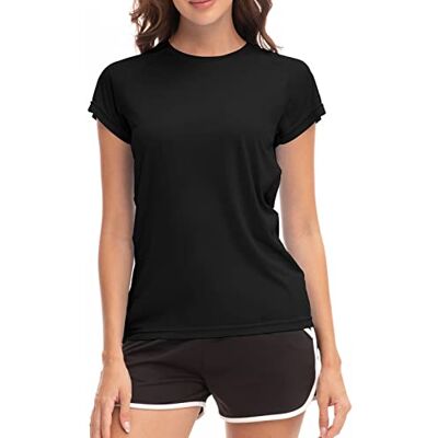MEETWEE Dam surfskjorta Rash Guard UV-skjortor simning Tankini UPF 50+ kortärmad badskjorta badmode skjorta, Svart, XXL MEETWEE Dam surfskjorta Rash Guard UV-skjortor simning Tankini UPF 50+ kortärmad badskjorta badmode skjorta, Svart, XXL