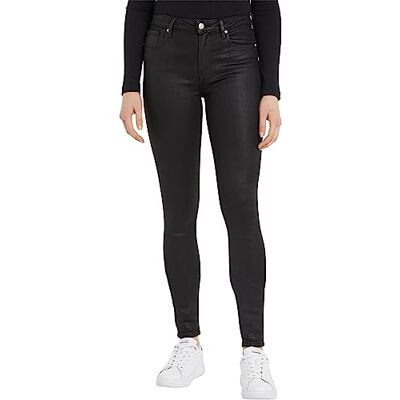 Tommy Hilfiger Th Flex Como Skinny Rw CTD Blk jeansbyxor för kvinnor, Svartbelagd, 36W x 28L Tommy Hilfiger Th Flex Como Skinny Rw CTD Blk jeansbyxor för kvinnor, Svartbelagd, 36W x 28L
