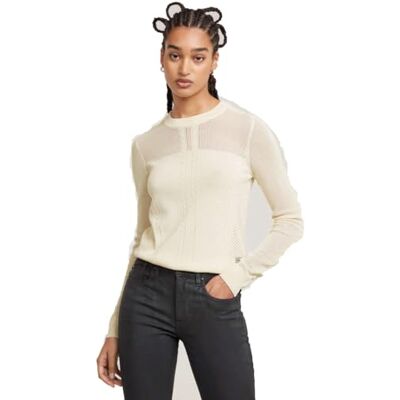 G-STAR RAW Pointelle r Knit, Vit (Chalk D25270-b754-127), M G-STAR RAW Pointelle r Knit, Vit (Chalk D25270-b754-127), M
