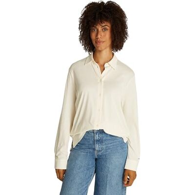Tommy Hilfiger dam vardaglig BTN DOWN SHIRT LS WW0WW45983, beige, XXL, Beige (Calico), XXL Tommy Hilfiger dam vardaglig BTN DOWN SHIRT LS WW0WW45983, beige, XXL, Beige (Calico), XXL