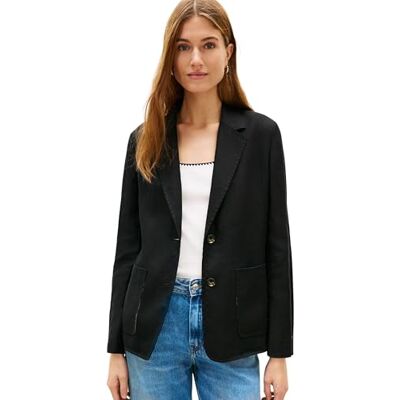 Tommy Hilfiger kvinnors nya Ess linne Reg Sb Blazer WW0WW49598, svart, 40 Tommy Hilfiger kvinnors nya Ess linne Reg Sb Blazer WW0WW49598, svart, 40