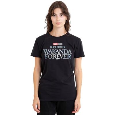 Marvel Black Panther Wakanda Forever Logo Dam T-shirt, Svart, XX-Large, Svart, XXL Marvel Black Panther Wakanda Forever Logo Dam T-shirt, Svart, XX-Large, Svart, XXL