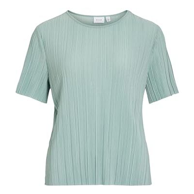 Vila Viplisa O-hals S/S topp – Noos, Blå surfing, XXL Vila Viplisa O-hals S/S topp – Noos, Blå surfing, XXL