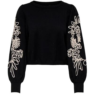 ONLY Onlmagnolia Ls Detailed tröja KNT Nca, svart, XS ONLY Onlmagnolia Ls Detailed tröja KNT Nca, svart, XS