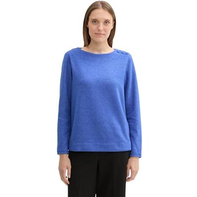 TOM TAILOR Damtröja, 35896 – Preppy Jean Blue Melange, XXL TOM TAILOR Damtröja, 35896 – Preppy Jean Blue Melange, XXL
