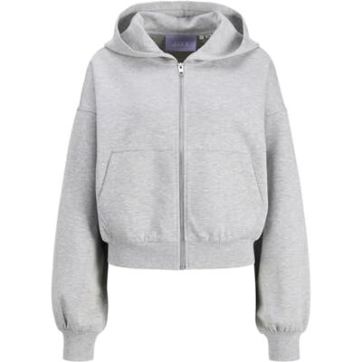 JJXX JACK & JONES Jxzenja RLX Ls Short Scuba Hood SWT, Ljusgrå melange, M JJXX JACK & JONES Jxzenja RLX Ls Short Scuba Hood SWT, Ljusgrå melange, M