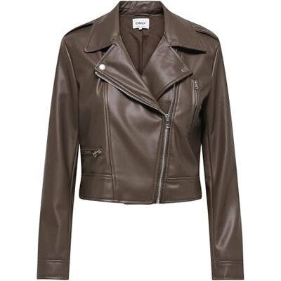 ONLY Onlcarmen Faux läder biker Cc OTW, Choklad martini, 3x_l ONLY Onlcarmen Faux läder biker Cc OTW, Choklad martini, 3x_l